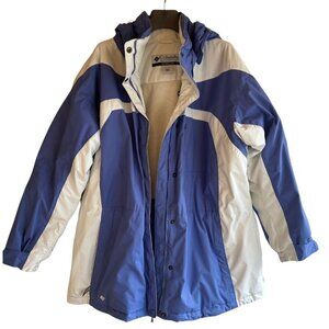 Columbia Women's Winter Jacket Size 1X Waterproof Blue & White